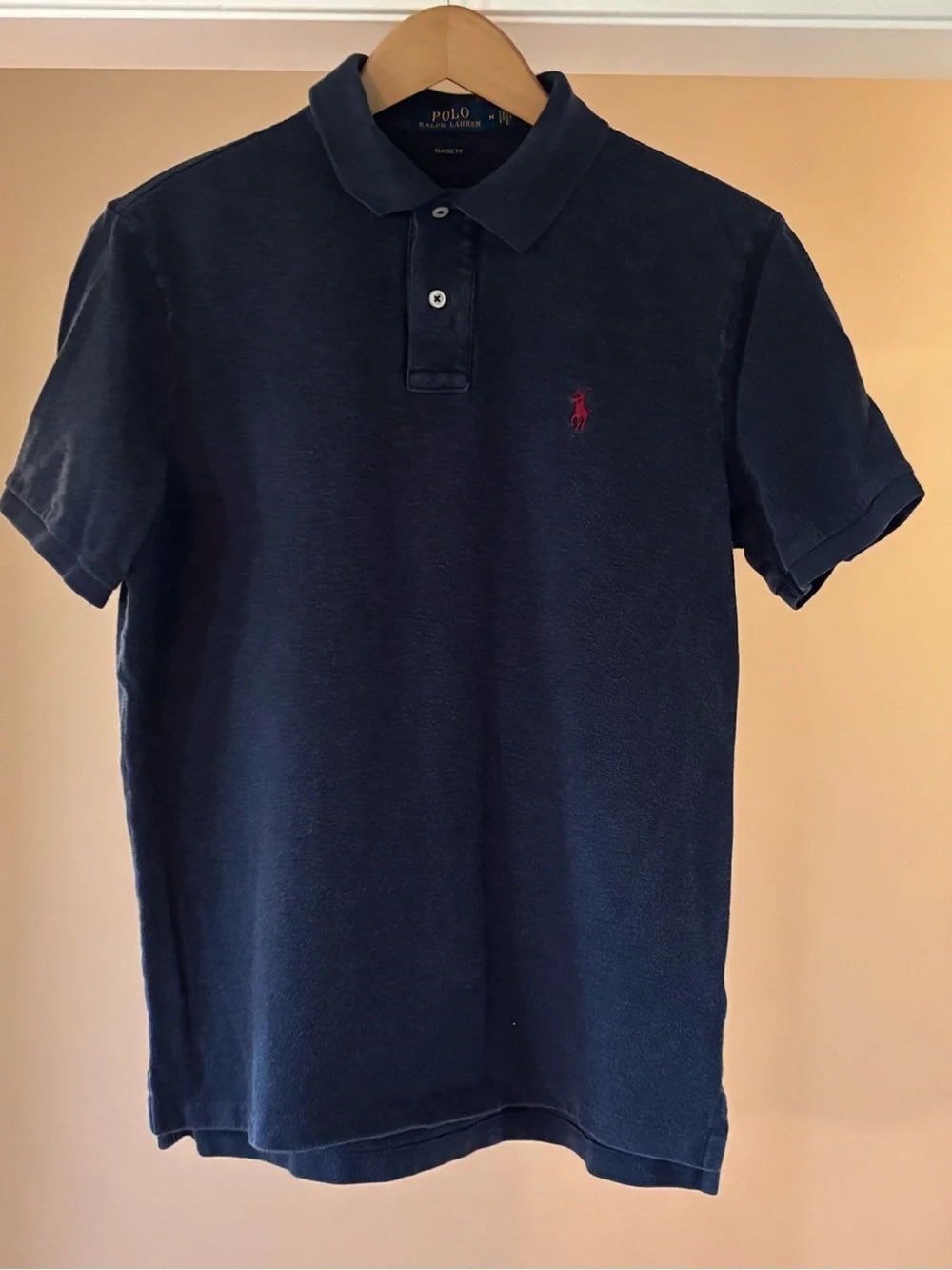 Ralph Lauren Navy Polo with Red Pony Embroidery
